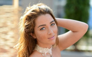 18 year old Alexis Crystal on knees for submissive cock serving action